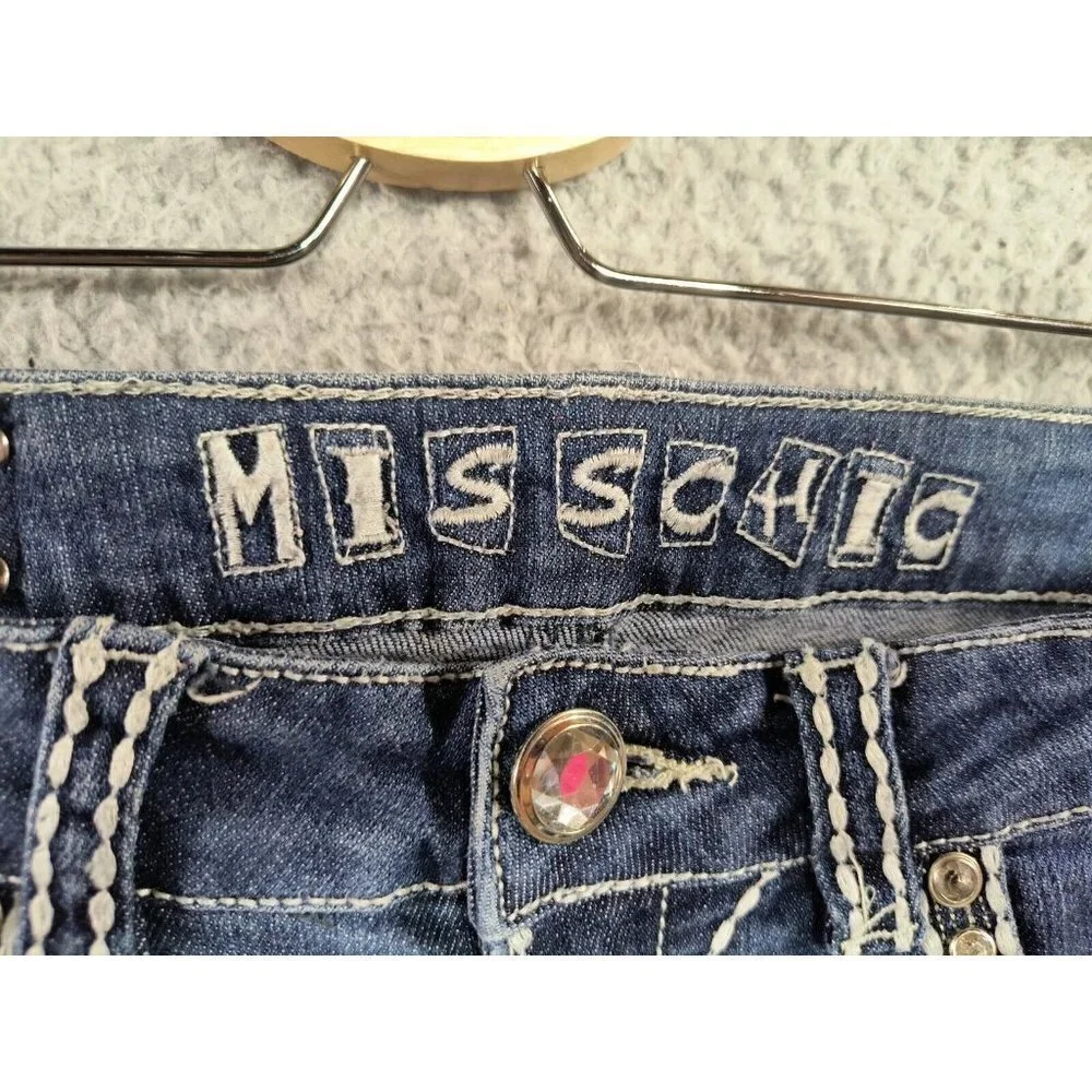 Miss Chic USA Bling Skinny Stretch‎ Flap Pocket Jeans Womens Juniors 5 Waist 29